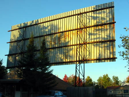 Northwoods Drive-In Theatre - REAR OF SCREEN - PHOTO FROM WATER WINTER WONDERLAND